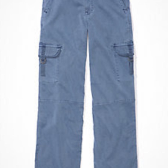 ae dreamy drape baggy wide leg high waisted stretch cargo pants 12 long - Picture 7 of 8